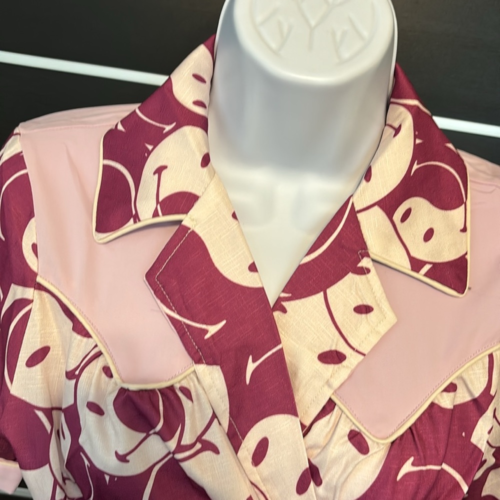 Unique Vintage Purple Yin Yang Wrap Crop Top - Picture 6 of 15